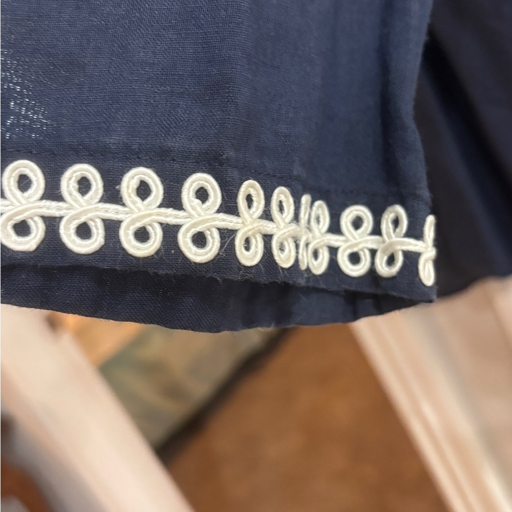 Navy Blue Embroidered Blouse - Picture 4 of 9